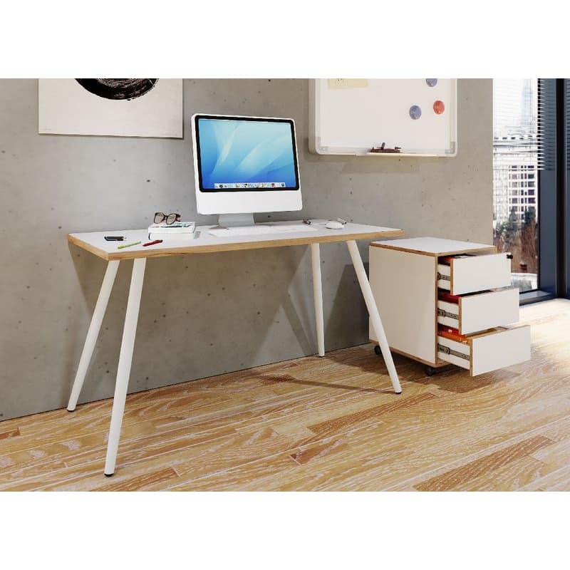 Písací stôl VCM "Salia" 138x50 WH, biely 1
