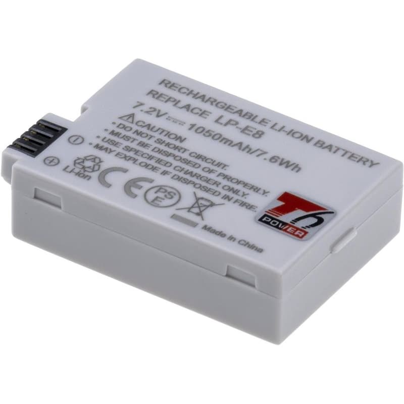 Batéria T6 power Canon LP-E8, 1050mAh, 7,6Wh, sivá 1