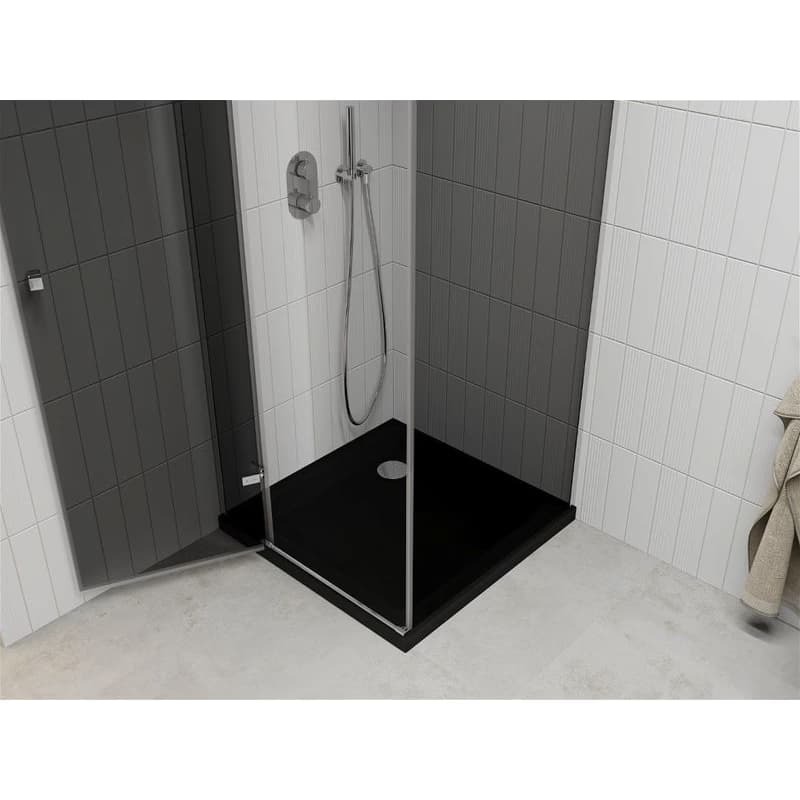 MEXEN/S - Roma sprchovací kút 90x90, grafit, chróm + čierna vanička so sifónom 854-090-090-01-40-4070 5