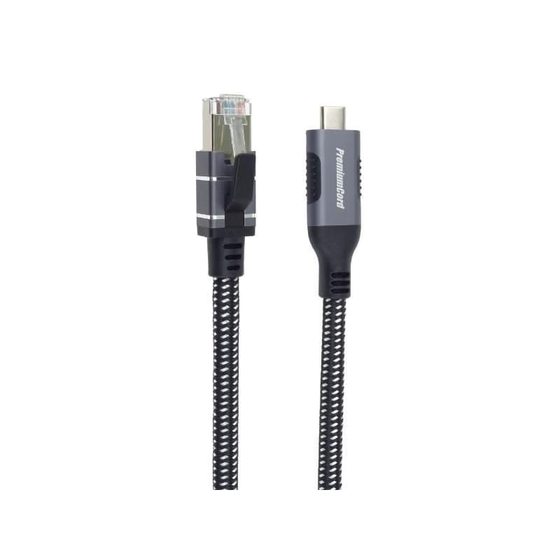 PremiumCord Ethernetový kábel USB-C na LAN RJ45 10/100/1000, 2m 2