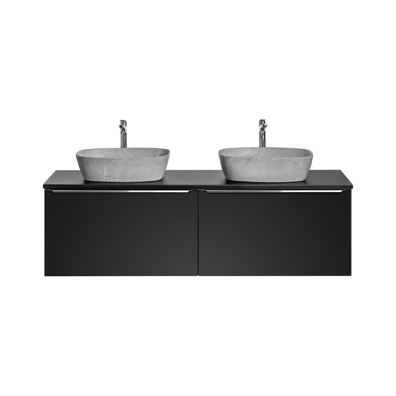 ArtCom Kúpeľňová skrinka s umývadlom a doskou SANTA FE Black DU160/1 | 160 cm 2