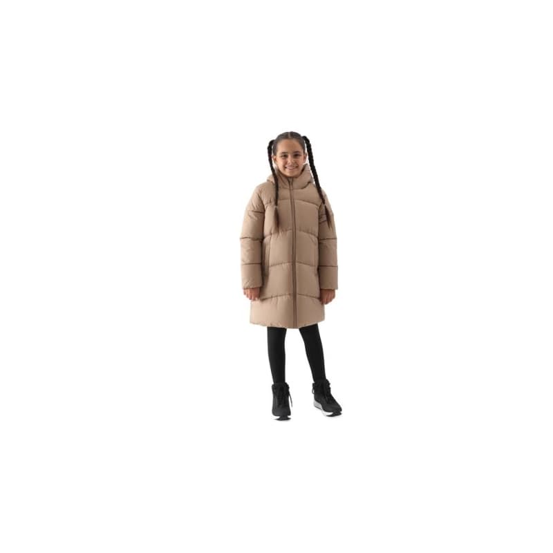 Dievčenská bunda 4F JUNIOR DOWN JACKET-JWAW24TDJAF455-83S-BEIGE 1