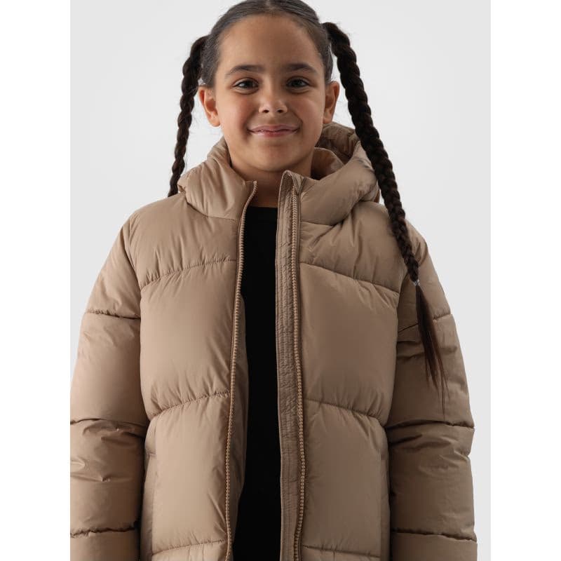 Dievčenská bunda 4F JUNIOR DOWN JACKET-JWAW24TDJAF455-83S-BEIGE 3