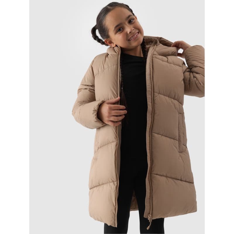 Dievčenská bunda 4F JUNIOR DOWN JACKET-JWAW24TDJAF455-83S-BEIGE 4