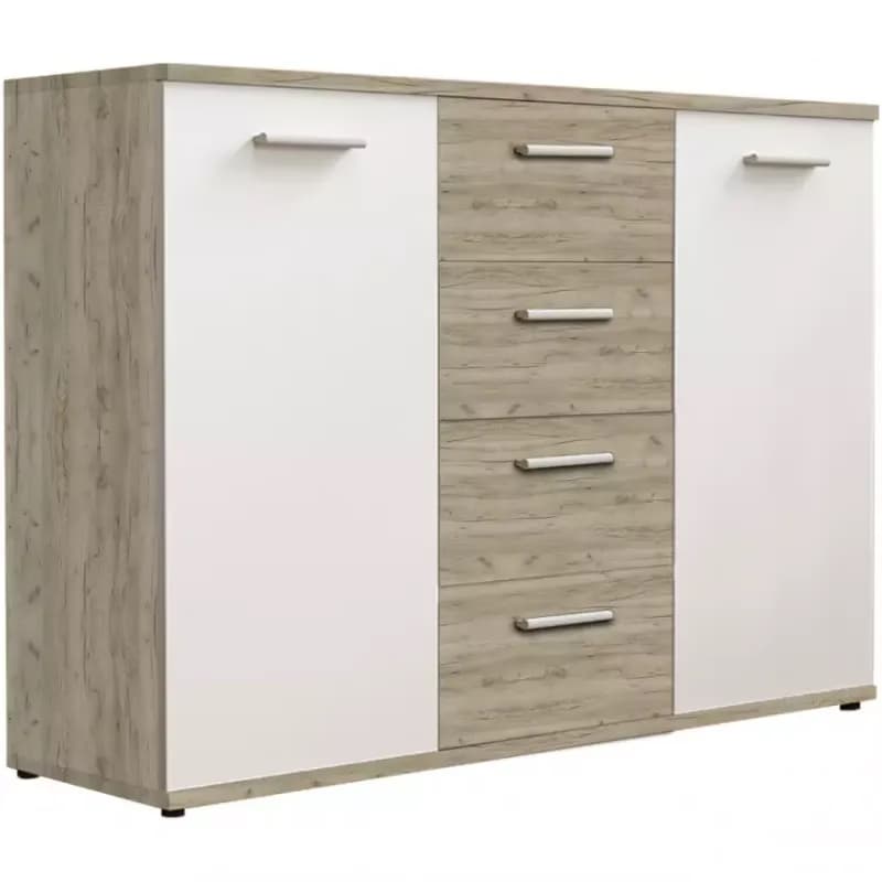 Komoda Jacky 2 Biely/Country Grey 1