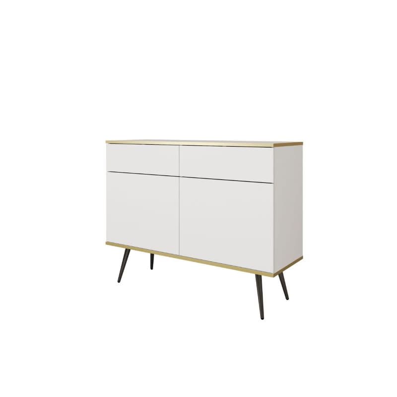 ArtPS Komoda BIJOU KSZ-107 | biela / čierne nohy 1