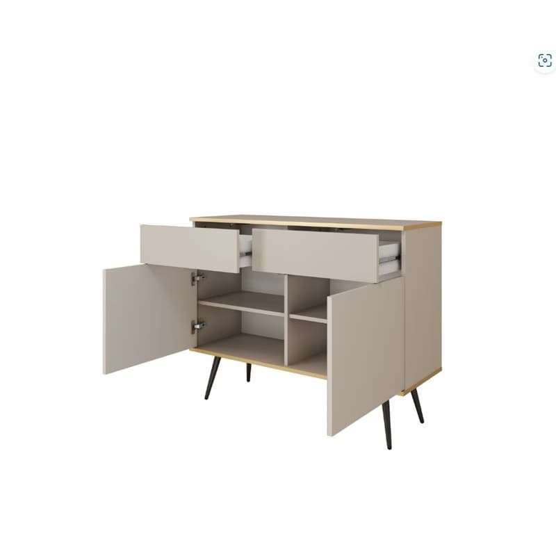 ArtPS Komoda BIJOU KSZ-107 | biela / čierne nohy 4