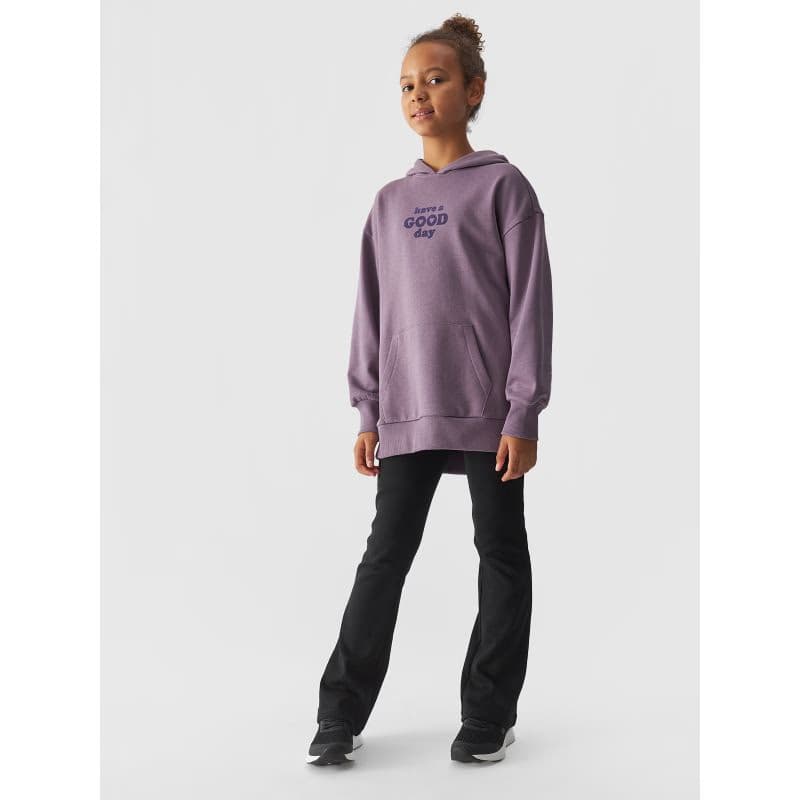 Dievčenská mikina s kapucňou 4F JUNIOR SWEATSHIRT-JWAW24TSWSF1218-51S-VIOLET 3