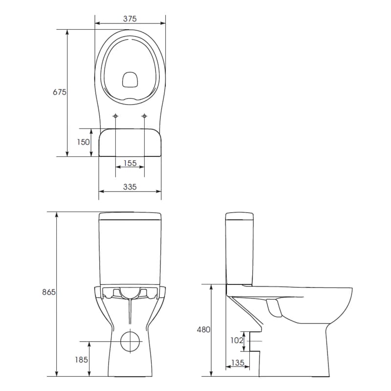 CERSANIT - WC KOMPAKTNÉ ETIUDA NEW CLEANON 010 3 / 6L Invalidný K11-0221 5