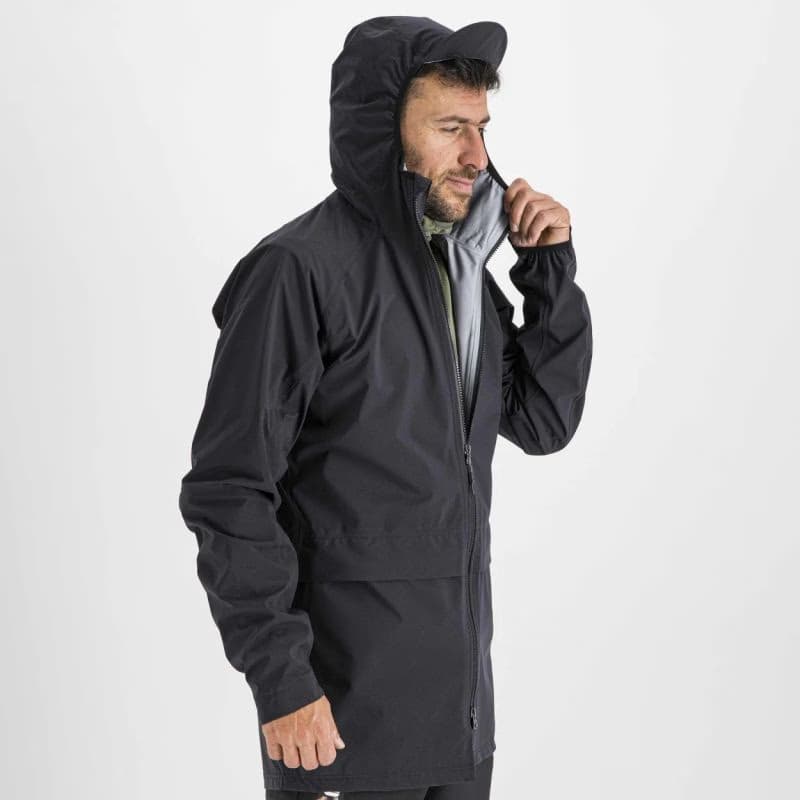 Pánska cyklistická bunda s kapucňou SPORTFUL Metro hardshell, black 5
