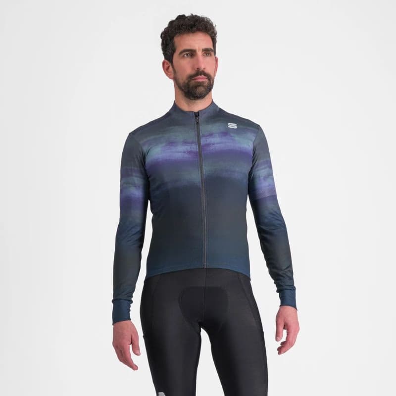 Pánsky cyklistický dres s dlhým rukávom SPORTFUL Flow supergiara thermal jersey, galaxy blue black 2