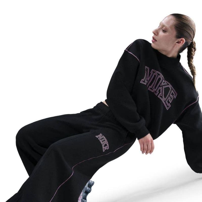 Dámske tepláky NIKE W NSW PHNX FLC LOGO WIDE LEG BLACK 4