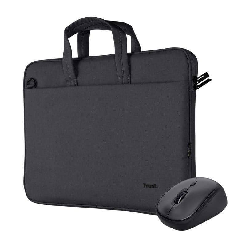 TRUST Sada taška na notebook 16" Notebook Bag + Bezdrôtová Myš, čierna 1
