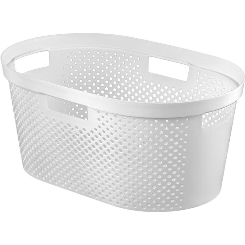 CURVER Kôš na čistú bielizeň INFINITY DOTS 40L | biela