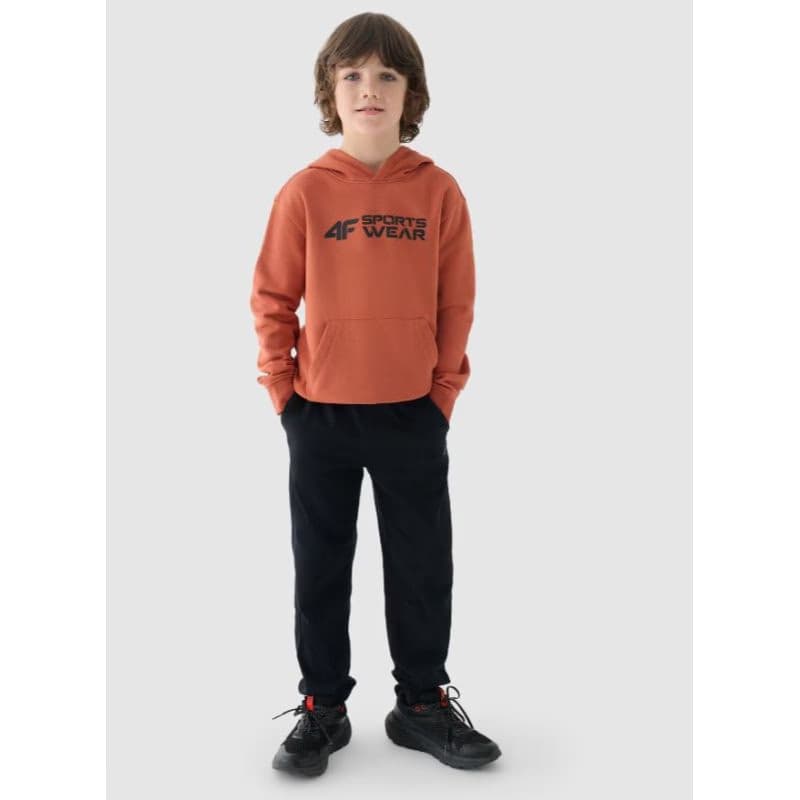 Chlapčenská mikina s kapucňou 4F JUNIOR SWEATSHIRT-JWAW24TSWSM1223-64S-SALMON CORAL 4