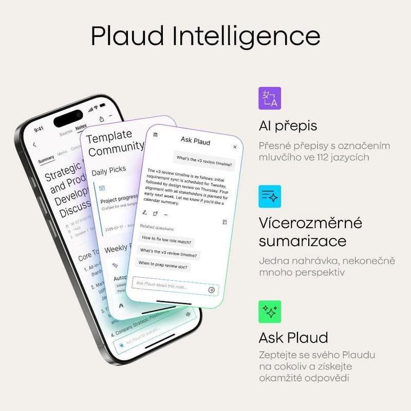 PLAUD Note PRE Silver - AI hlasový záznamník 5
