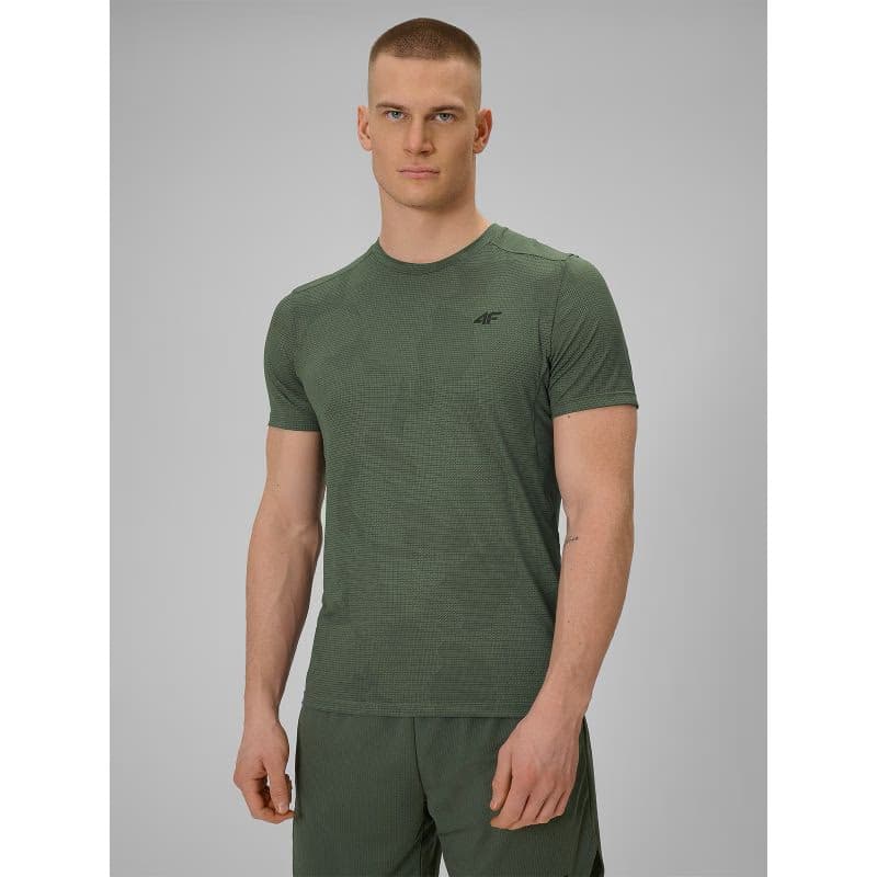 Pánske bežecké tričko s krátkym rukávom 4F TSHIRT FNK M1778-43A-KHAKI ALLOVER 2