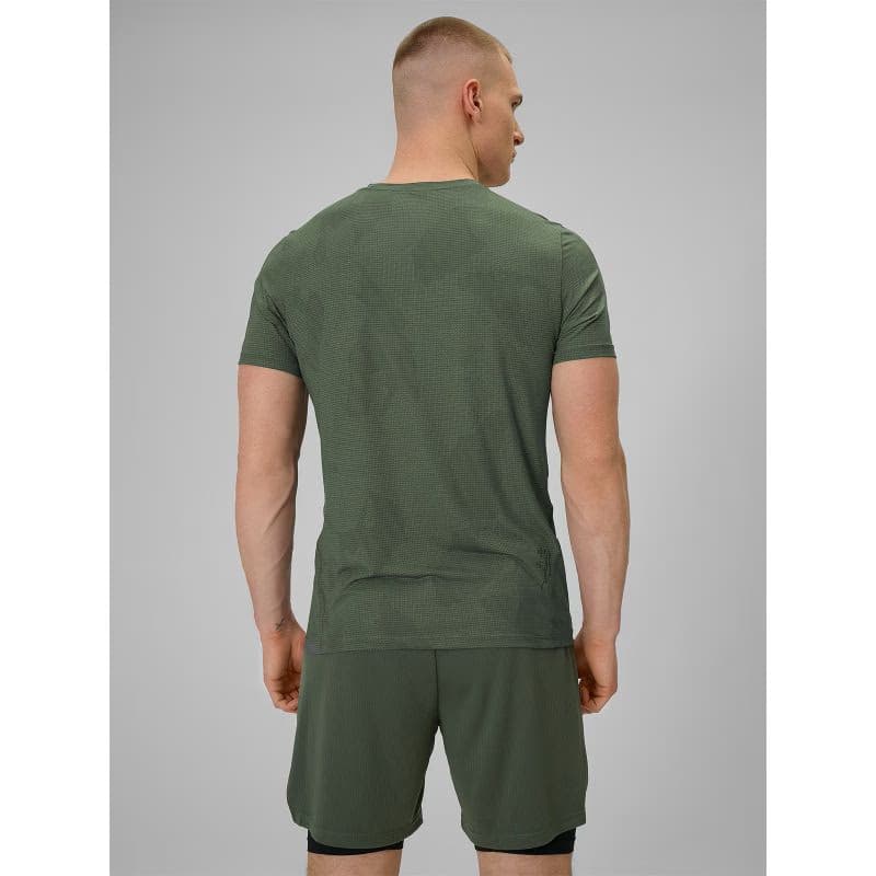 Pánske bežecké tričko s krátkym rukávom 4F TSHIRT FNK M1778-43A-KHAKI ALLOVER 4