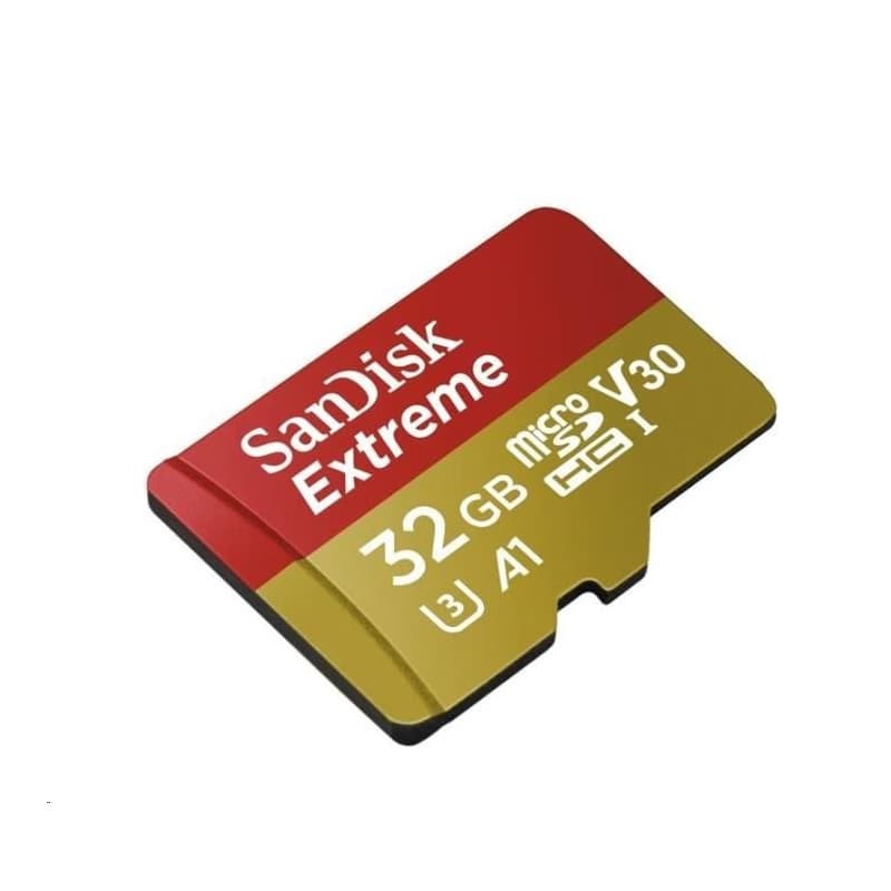 SanDisk MicroSDHC karta 32GB Extreme (100MB/s, Class 10, UHS-I U3 V30) + adaptér 3