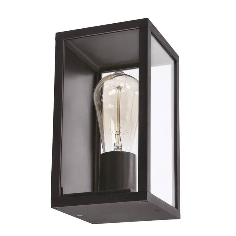 Záhradná fasádna lampa Hoya obdĺžniková 12x22cm čierna 1x60W E27 IP44
