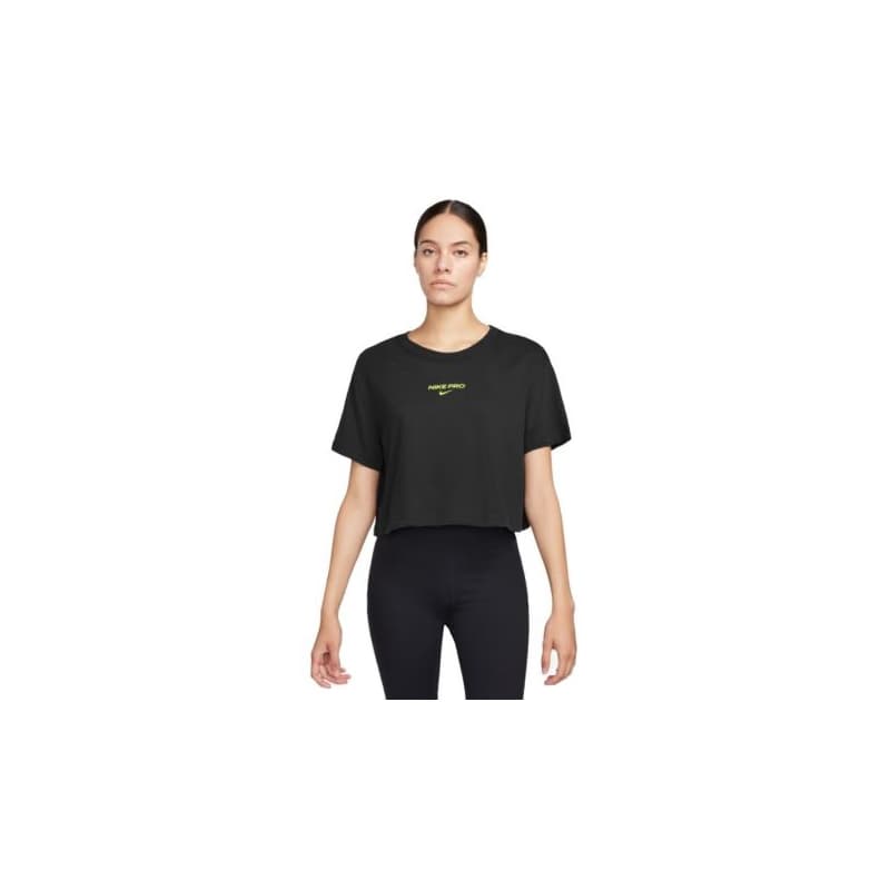 Dámske tréningové tričko s krátkym rukávom NIKE PRO W NK DF SS CRP TEE-010 BLACK