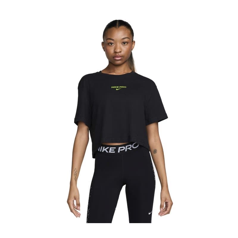 Dámske tréningové tričko s krátkym rukávom NIKE PRO W NK DF SS CRP TEE-010 BLACK 3