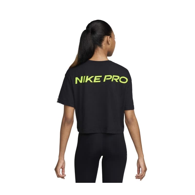 Dámske tréningové tričko s krátkym rukávom NIKE PRO W NK DF SS CRP TEE-010 BLACK 4