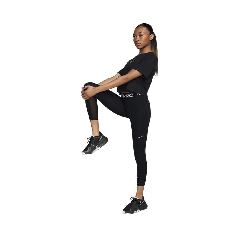 Dámske tréningové tričko s krátkym rukávom NIKE PRO W NK DF SS CRP TEE-010 BLACK 5