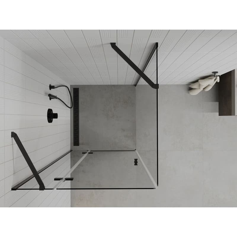 MEXEN/S - ROMA sprchovací kút 70x70, transparent, čierna 854-070-070-70-00 6