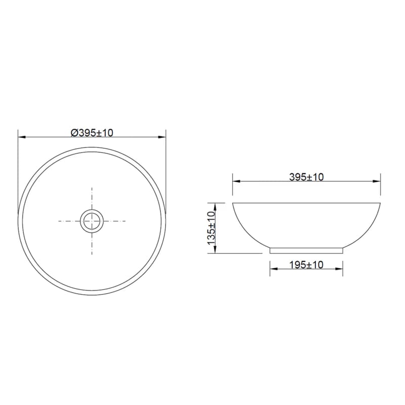 INVENA - Umývadlo na dosku DOKOS 39,5 cm, čierna biela CE-19-041-C 5