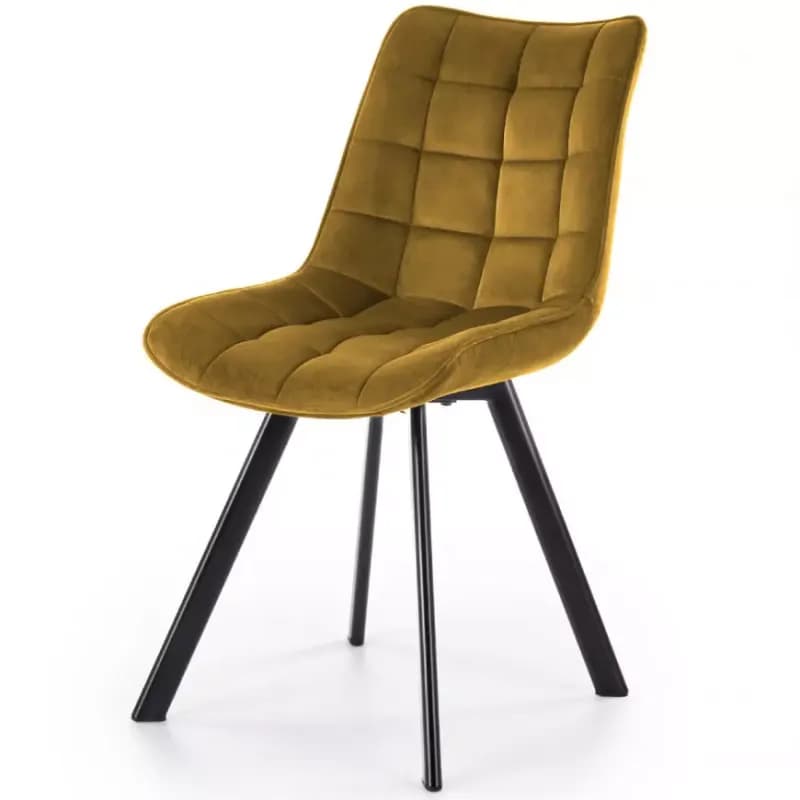 Stolička K332 Velvet/Kov žltá 1