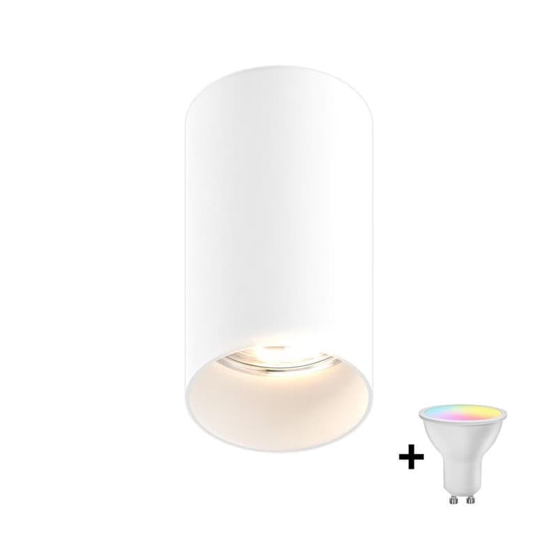 Zuma Line 92679-N - LED RGBW stmievateľné bodové svietidlo TUBA 1xGU10/4,8W/230V biele + diaľkové ovládanie ZL0279+AI2382 1