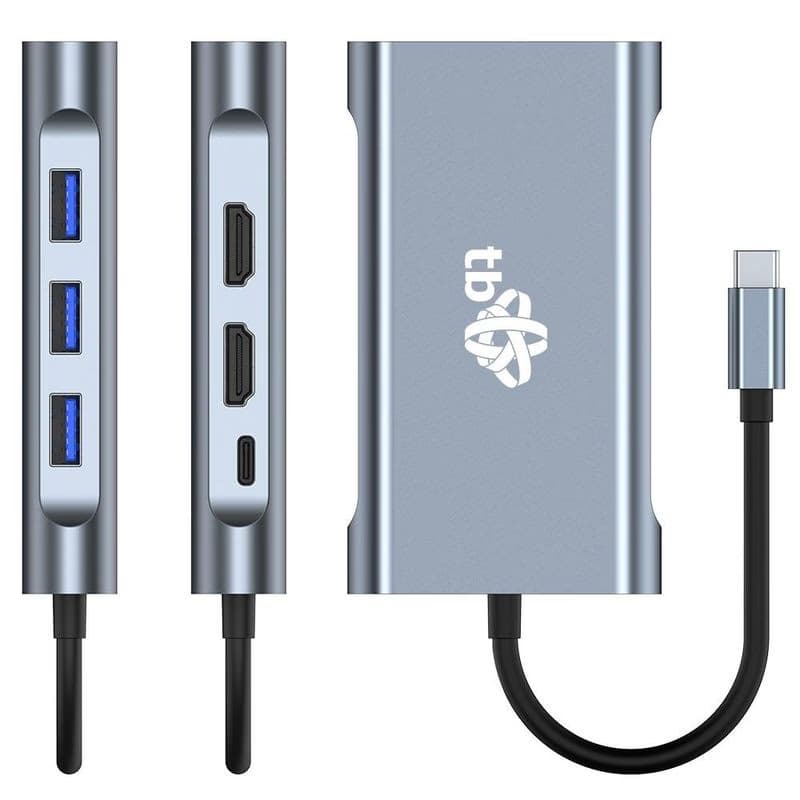 TB Touch USB C 8v1 - 2x HDMI, USB, VGA, RJ45, PD 6