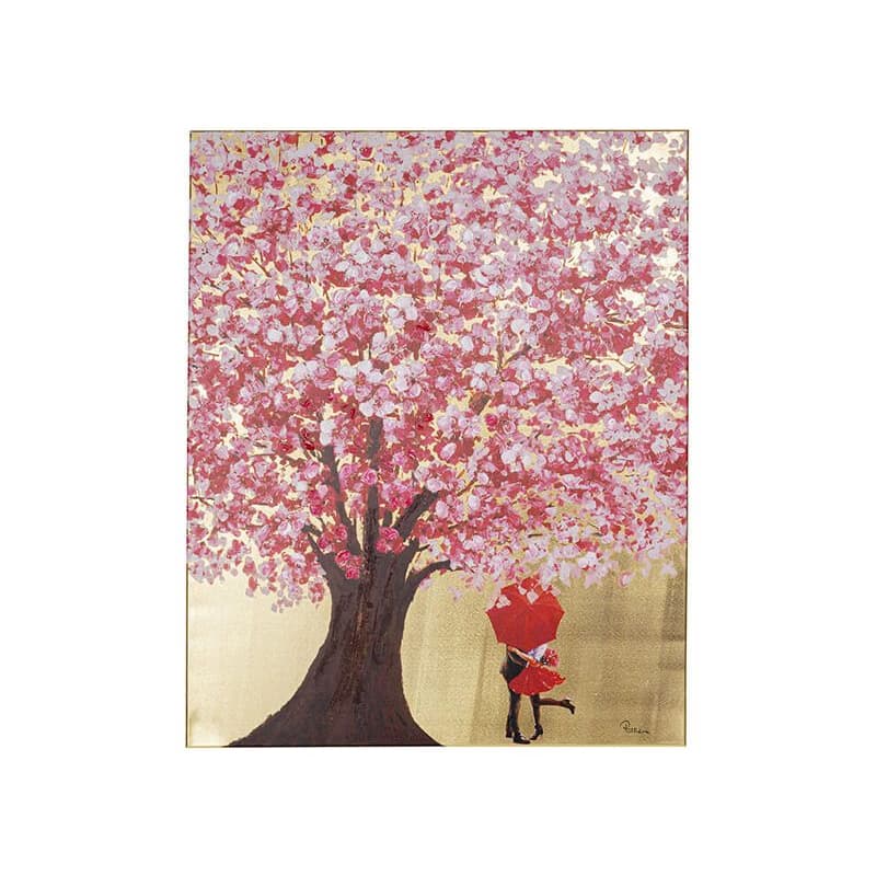 Flower Couple obraz ružovo-zlatý 100x80