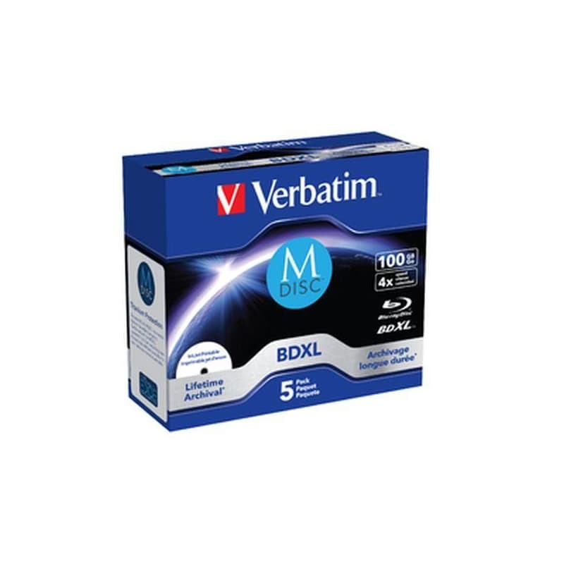 VERBATIM M-DISC BD-R XL 100GB, 4x, printable, šperk case 5 ks