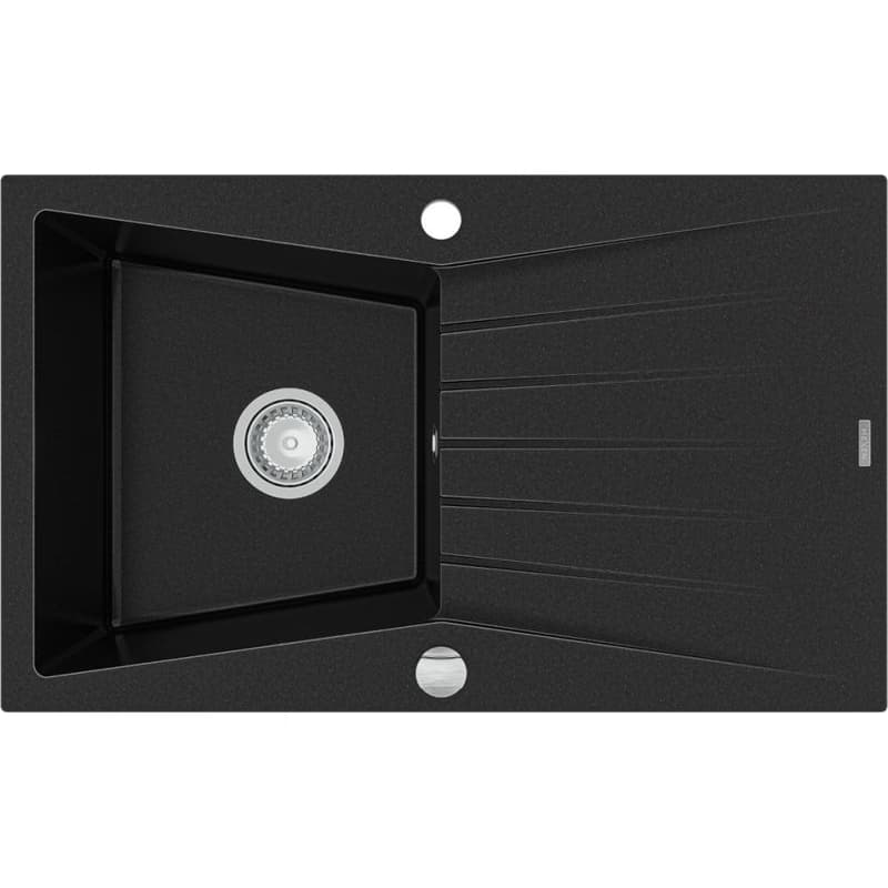MEXEN MEXEN - Cesar granitový drez 1-misa drez s odkvapkávač 775x470 mm, čierna 6514771010-77