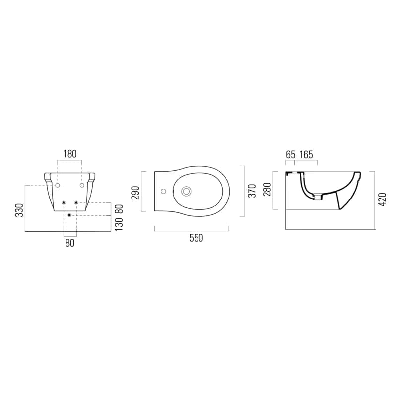 GSI - CLASSIC bidet závesný 37x55cm, biela ExtraGlaze 8765111 4