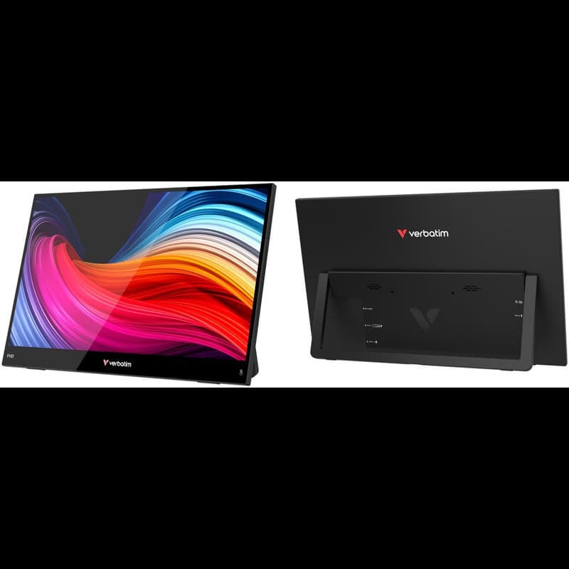 Verbatim Portable 15.6" FHD Touch Monitor LIGHT Prenosný monitor Čierna 39,6 cm (15.6") LCD 1920 x 1080 px 1