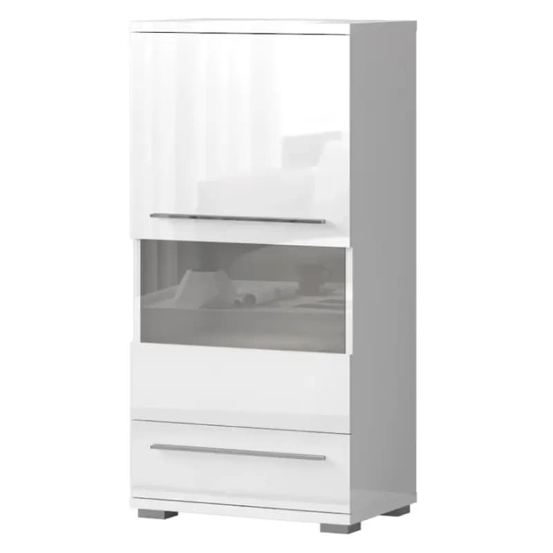 Vitrína Piano V60-1KS1F/PN-70/KA/70 lakované crystal white 1