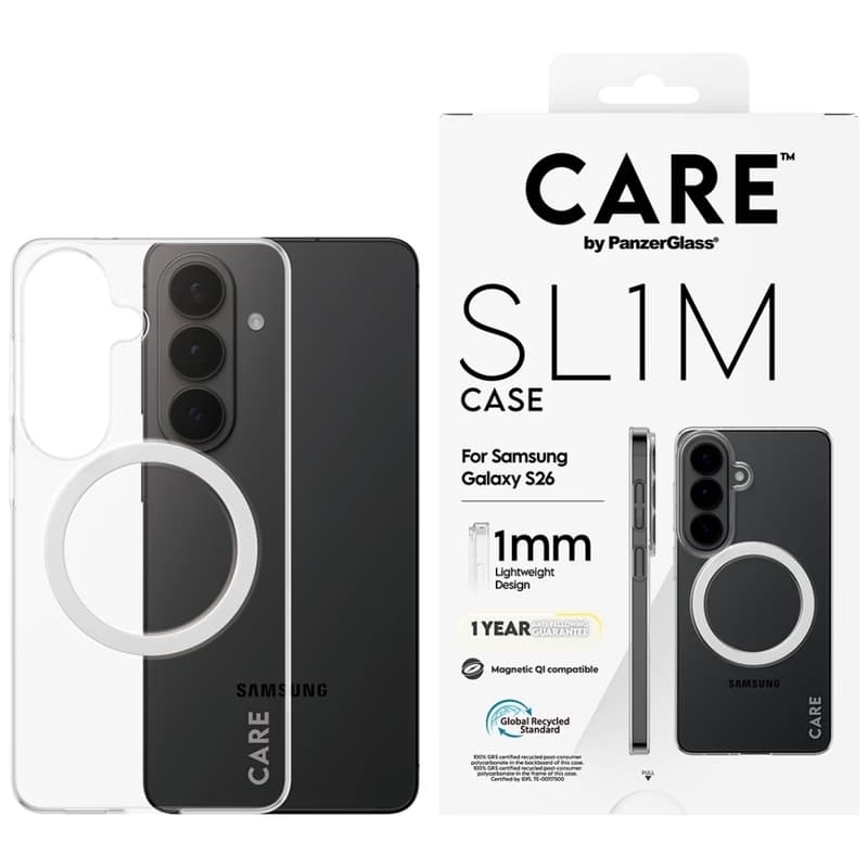 PanzerGlass CARE™ by ® SL1M Case Transparent w. Qi Samsung Galaxy S26 puzdro na mobilný telefón 16 cm (6.3") Ochranný obal Priehľadná