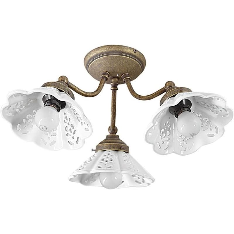 SAPHO - NAPOLI stropné svietidlo 3xE14,40W, 230V, IP21, keramické tienitko, bronz MC613 1