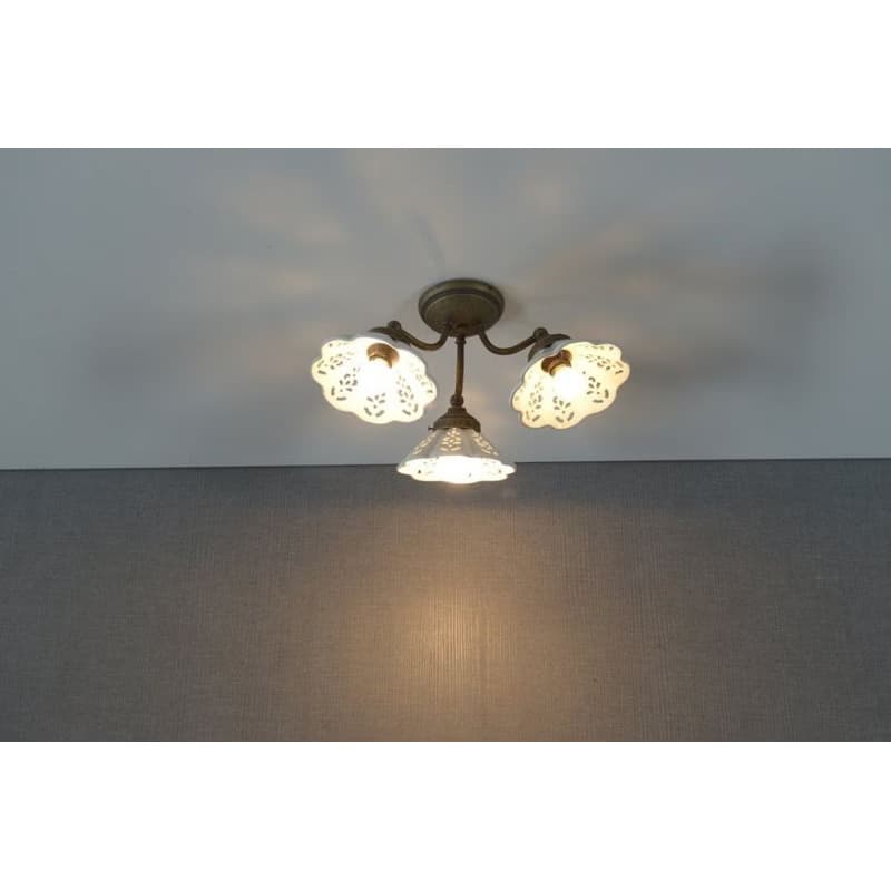 SAPHO - NAPOLI stropné svietidlo 3xE14,40W, 230V, IP21, keramické tienitko, bronz MC613 2