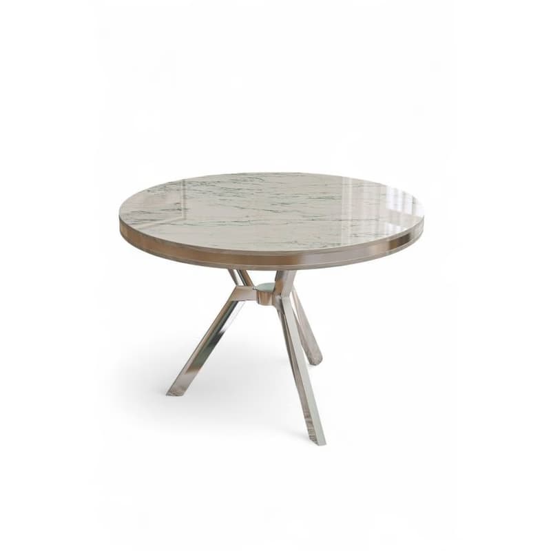 Jedálenský stôl Mos - White Marble, Chrome 2