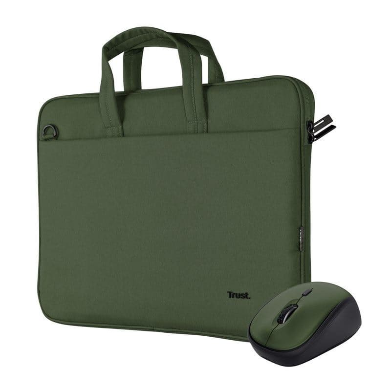 TRUST Sada taška na notebook 16" Notebook Bag + Bezdrôtová Myš, zelená 1