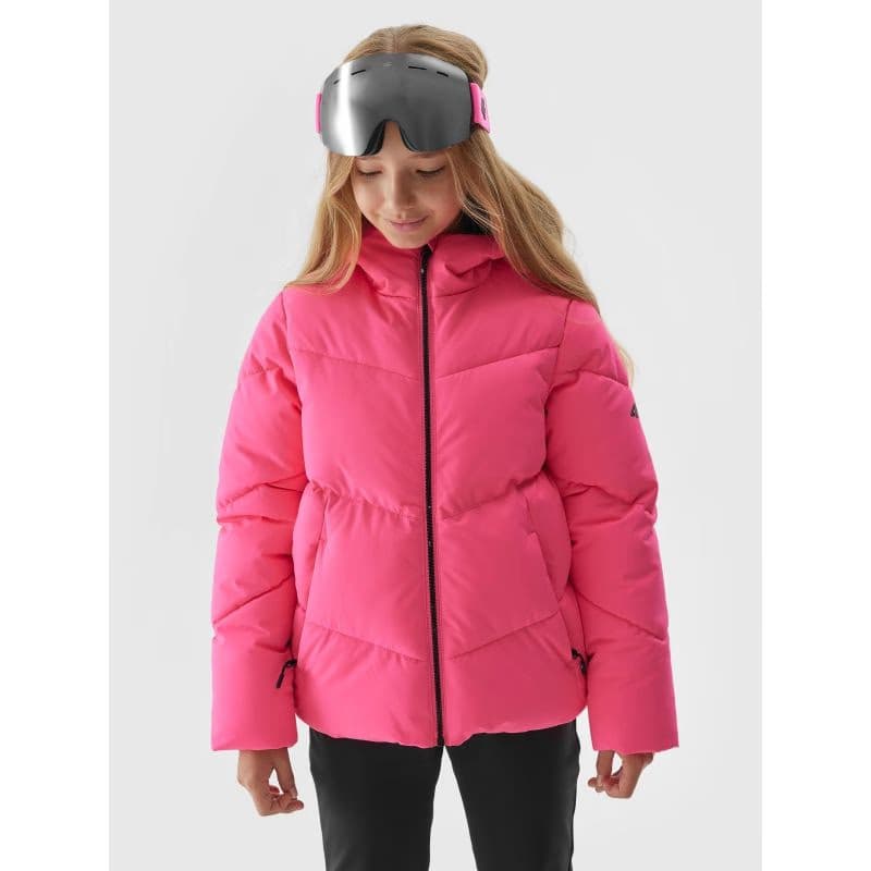Dievčenská lyžiarska bunda 4F JUNIOR TECHNICAL JACKET-JAW23TTJAF293-55N-HOT PINK NEON 3