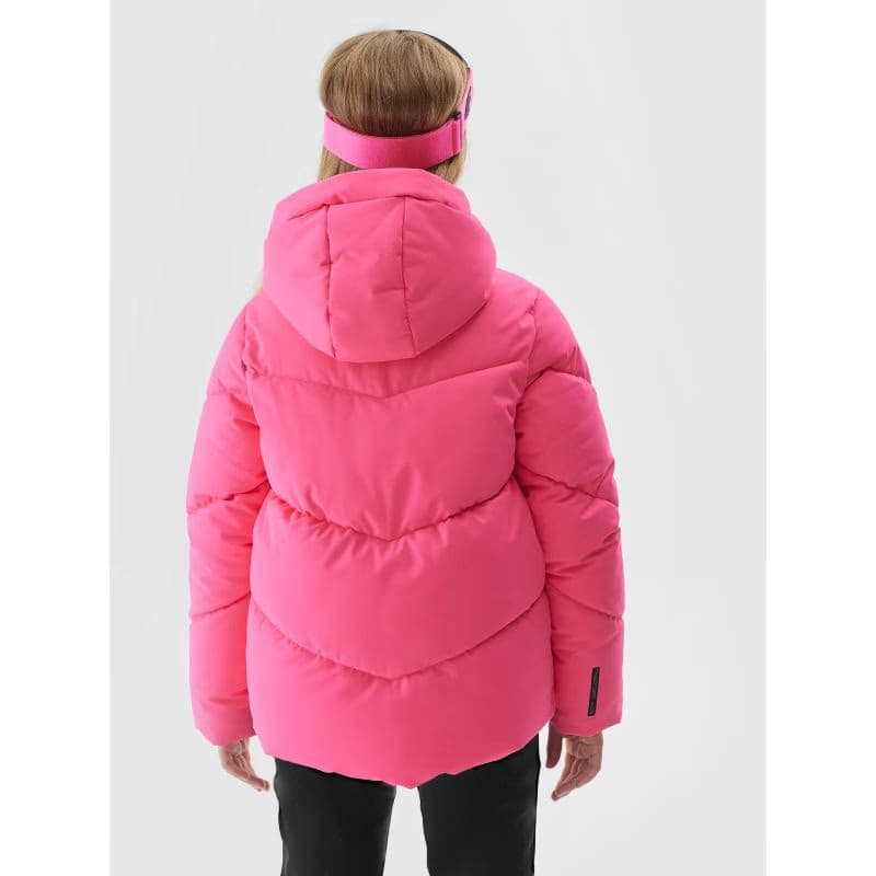 Dievčenská lyžiarska bunda 4F JUNIOR TECHNICAL JACKET-JAW23TTJAF293-55N-HOT PINK NEON 4