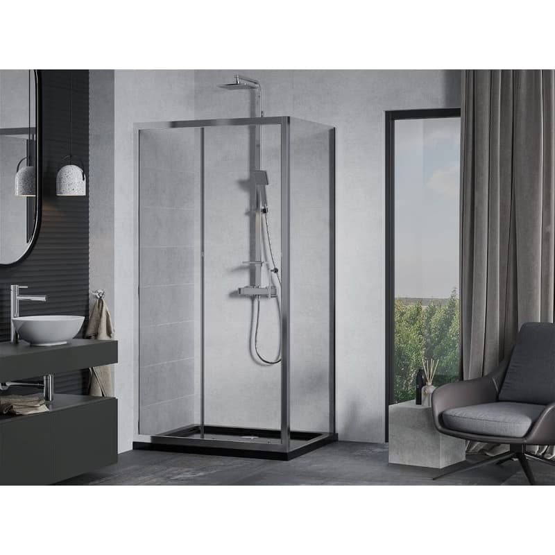 MEXEN/S - Apia Sprchovací kút 90x100, transparent, chróm + vanička so sifónom 840-090-100-01-00-4070 2