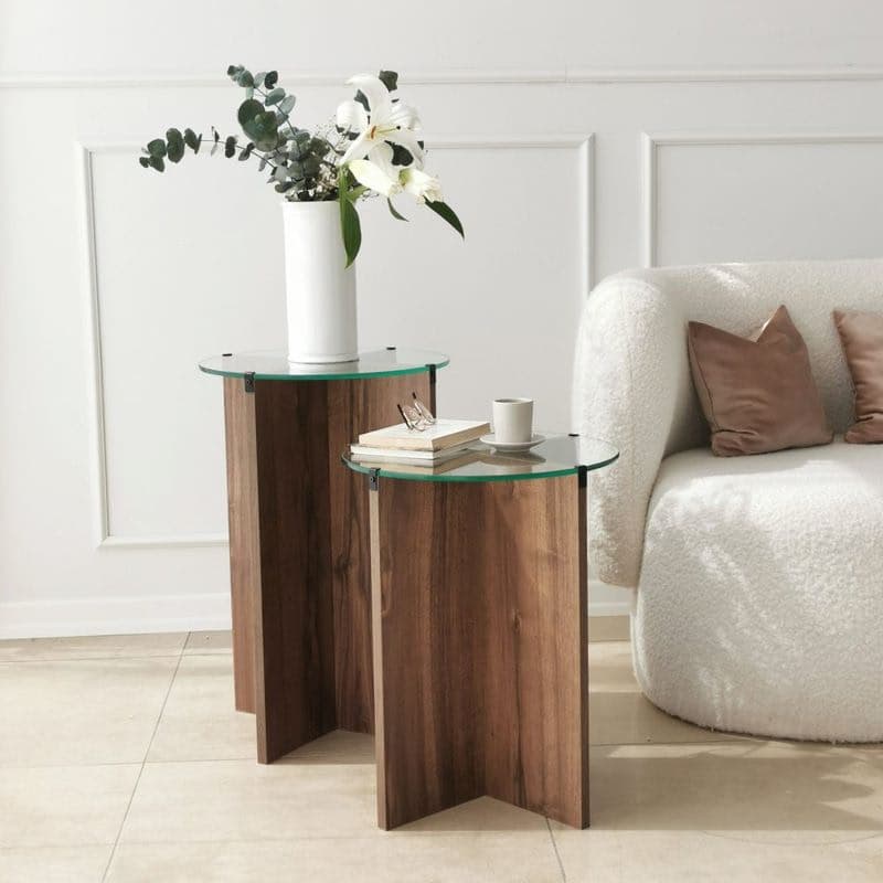 Sada odkladacích stolíkov (2 kusy) Lily - Walnut 1