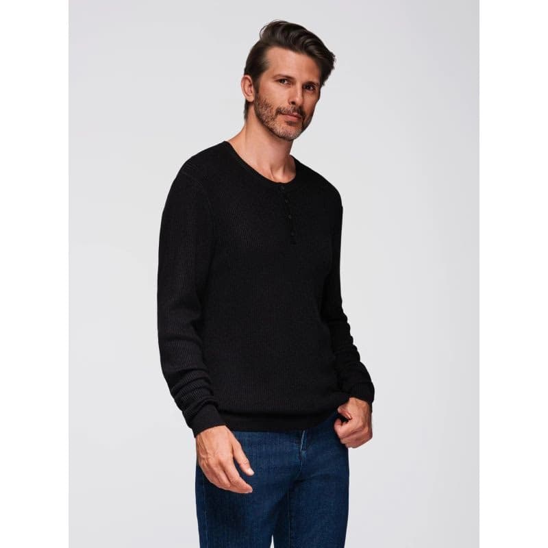 Pánsky sveter OMBRE Sweater OM-SWSW-0182 V-2 black 2