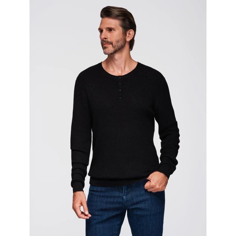 Pánsky sveter OMBRE Sweater OM-SWSW-0182 V-2 black 3